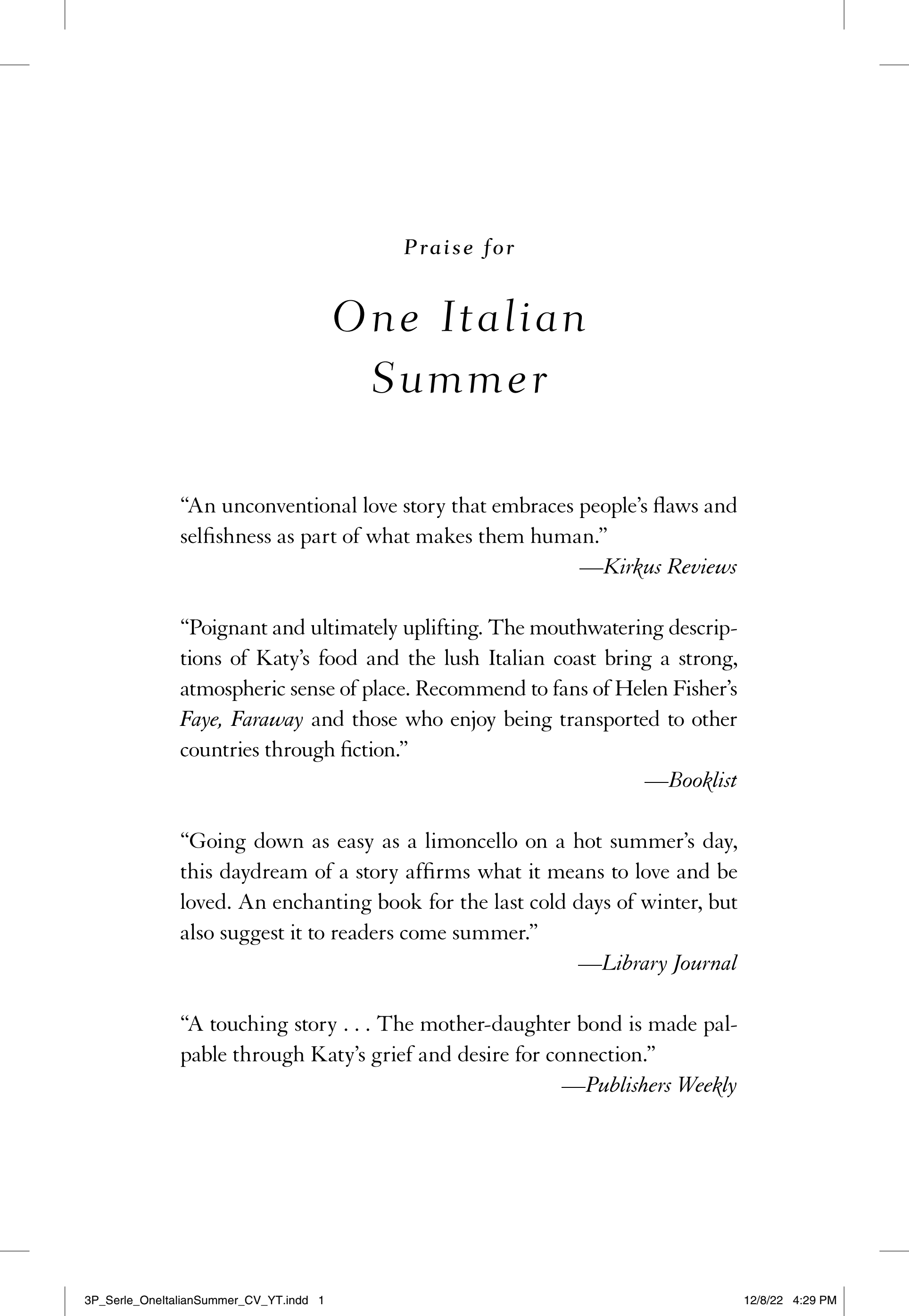 One Italian Summer Autographed