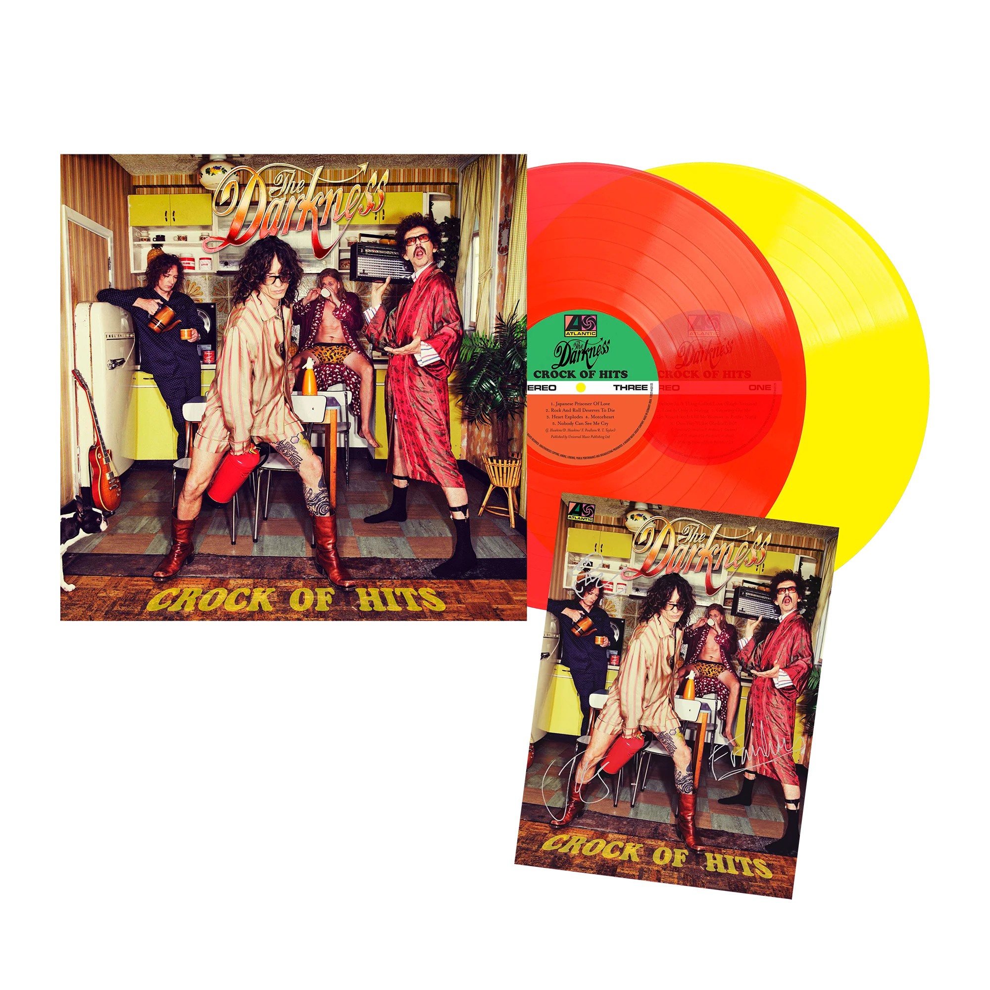 The Darkness  Crock Of Hits 2LP Limited Edition (Red/Yellow Vinyl) + signed insert
