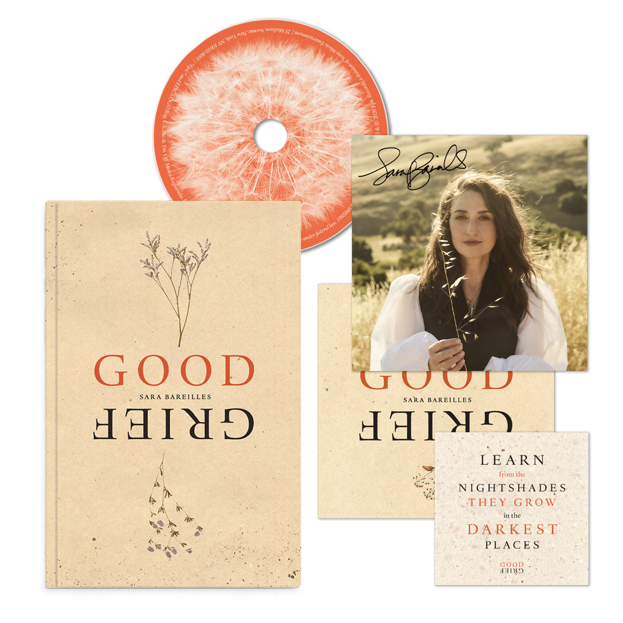 Sara Bareilles Official Merchandise (PRE-ORDER) Good Grief Deluxe Journal CD + Signed Insert + Seed Paper