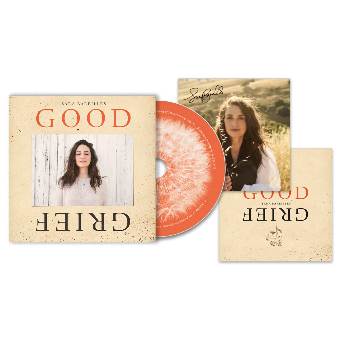 Sara Bareilles Official Merchandise (PRE-ORDER) Good Grief CD + Signed Insert