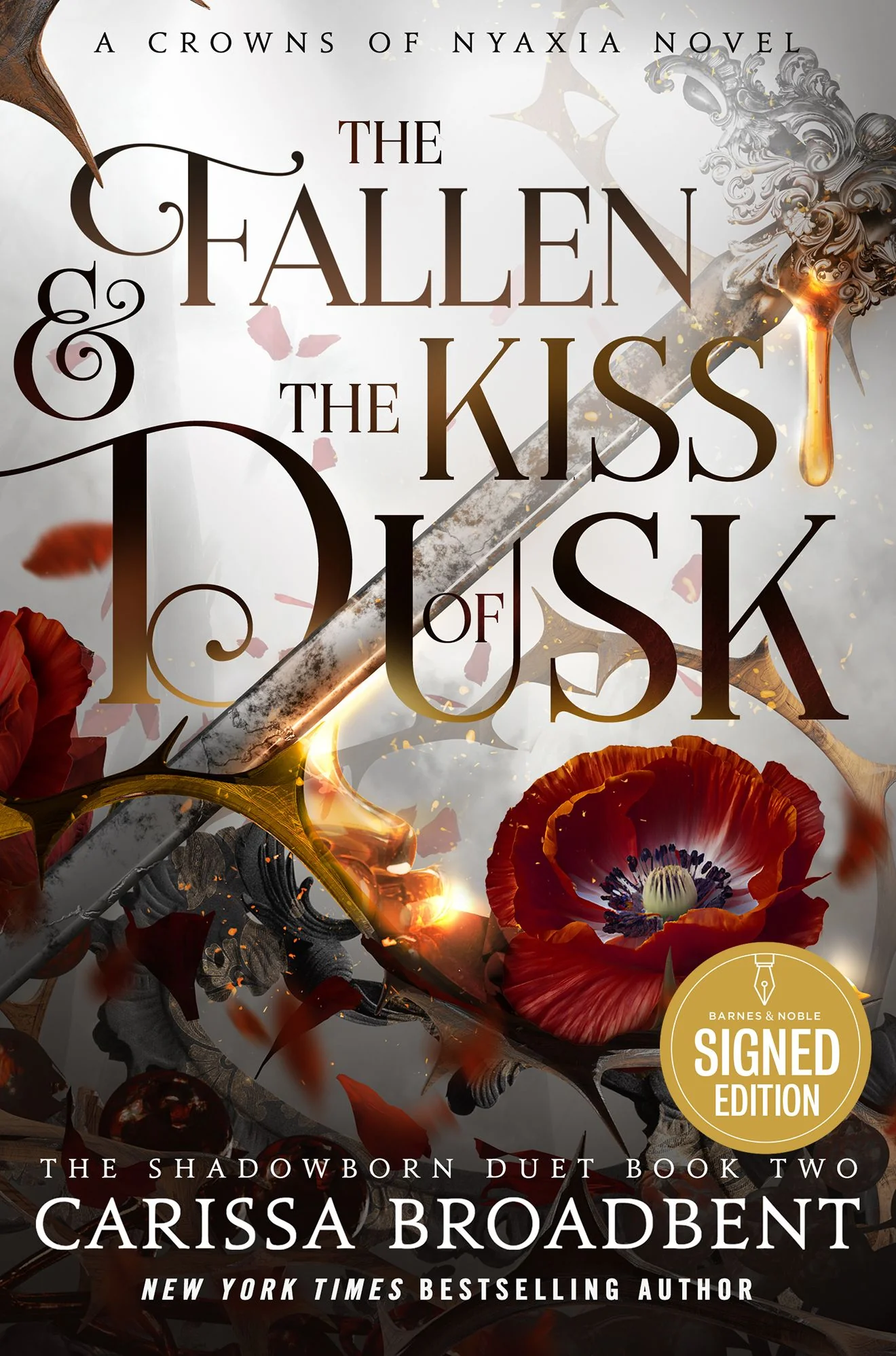 The Fallen and the Kiss of Dusk (Signed Book): The Shadowborn Duet, Book Two (Crowns of Nyaxia Series #4)