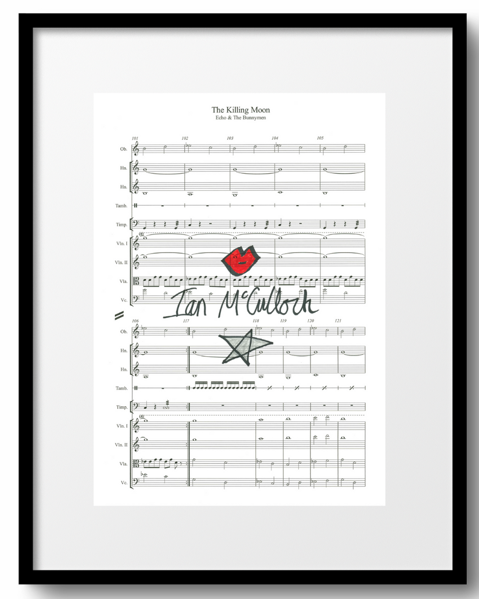 IanMcCulloch Ocean Rain 'The Killing Moon' Sheet Music signed by Ian McCulloch