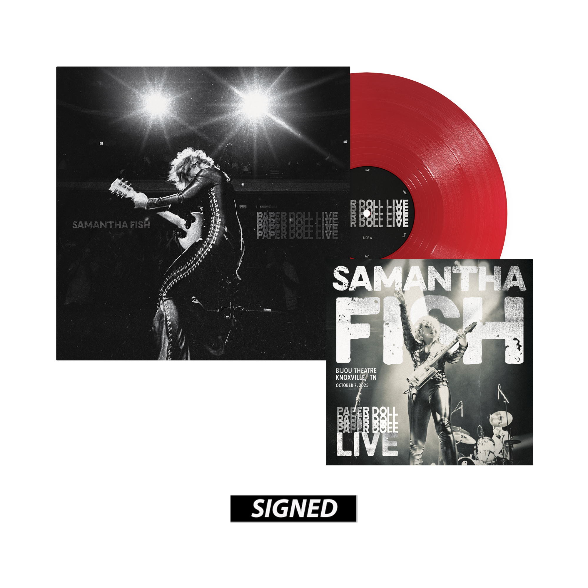 Samantha Fish Paper Doll (Live at the Bijou) - Opaque Apple Red Vinyl + Signed 12x12 Print