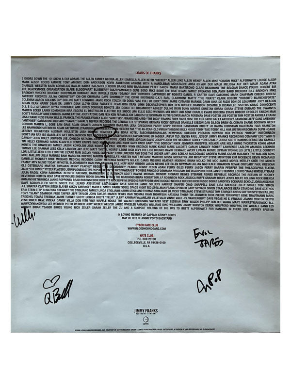 Bloodhound Gang Hefty Fine vinyl inner sleeve (Signed)